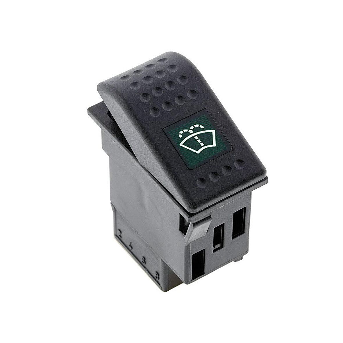 Universal Cam Yıkama Düğmesi Anahtarı 2 Pin Rocker Switch Buton - Ampullü 12V
