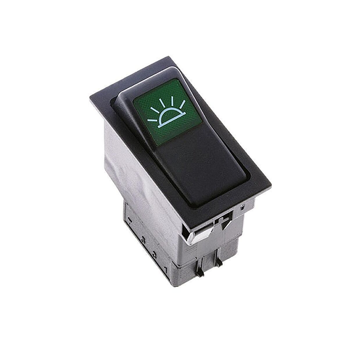 Universal İç Aydınlatma Lamba Düğmesi Anahtarı 3 Pin Rocker Switch - Ampullü 24V