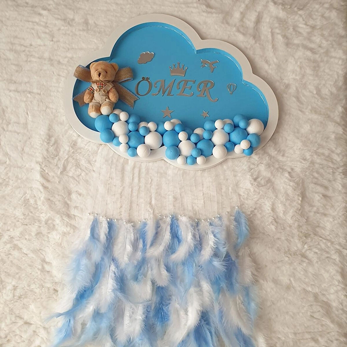 LEDLİ AHŞAP BEBEK KAPI SÜSÜ