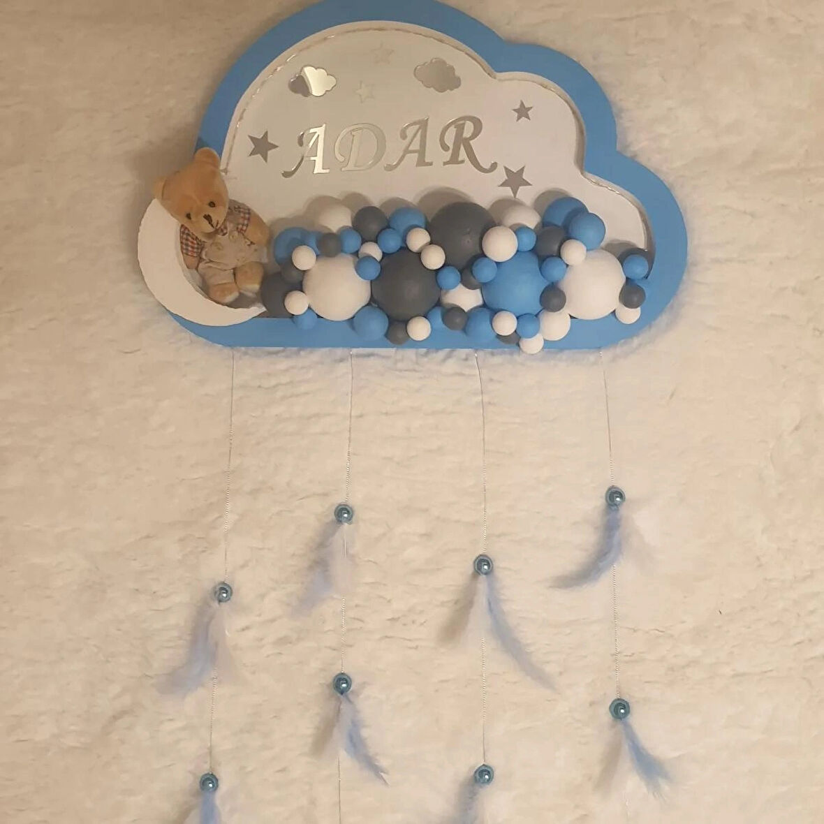 LEDLİ AHŞAP BEBEK KAPI SÜSÜ