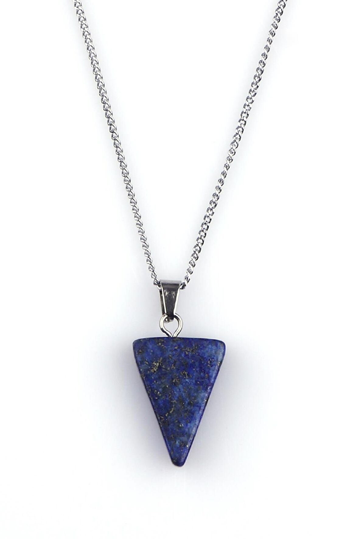 Lapis Lazuli Doğal Taş Üçgen Model Kolye