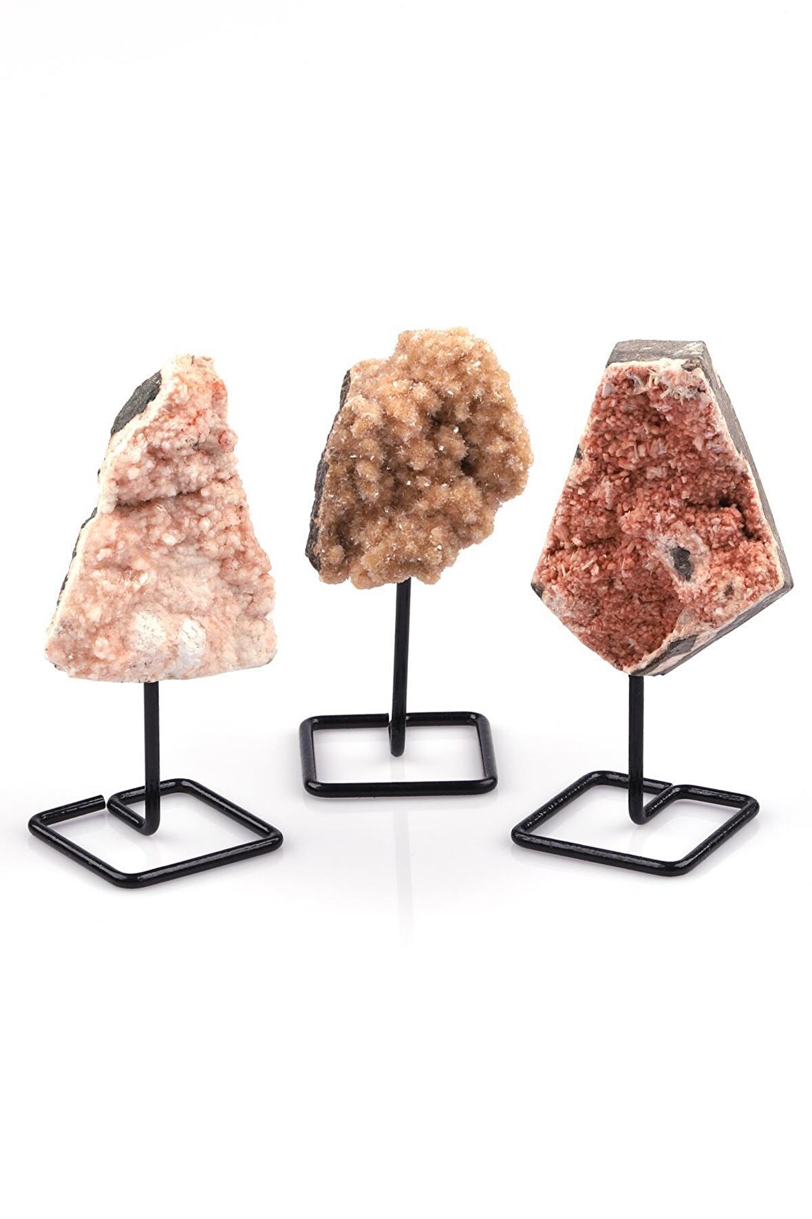 Hevlandite - Stilbite ( Zeolit ) Doğal Taş Standlı Parça