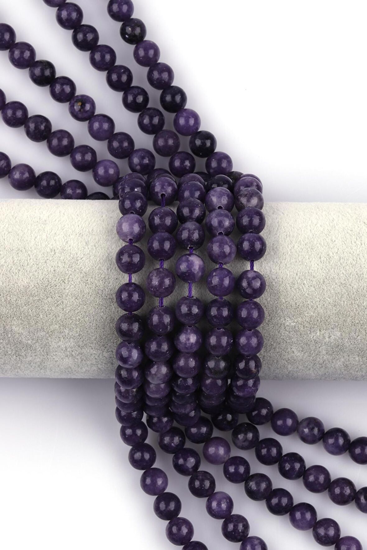 Lepidolit Doğal Taş Dizi 8 mm Küre Kesim