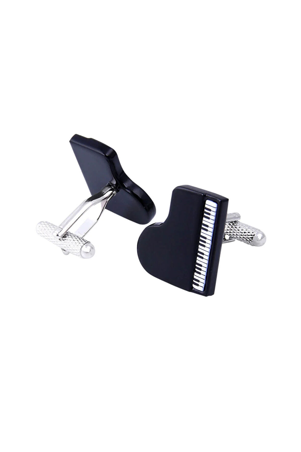 Erkek Siyah Pıano Kol Düğmesi Albl00243