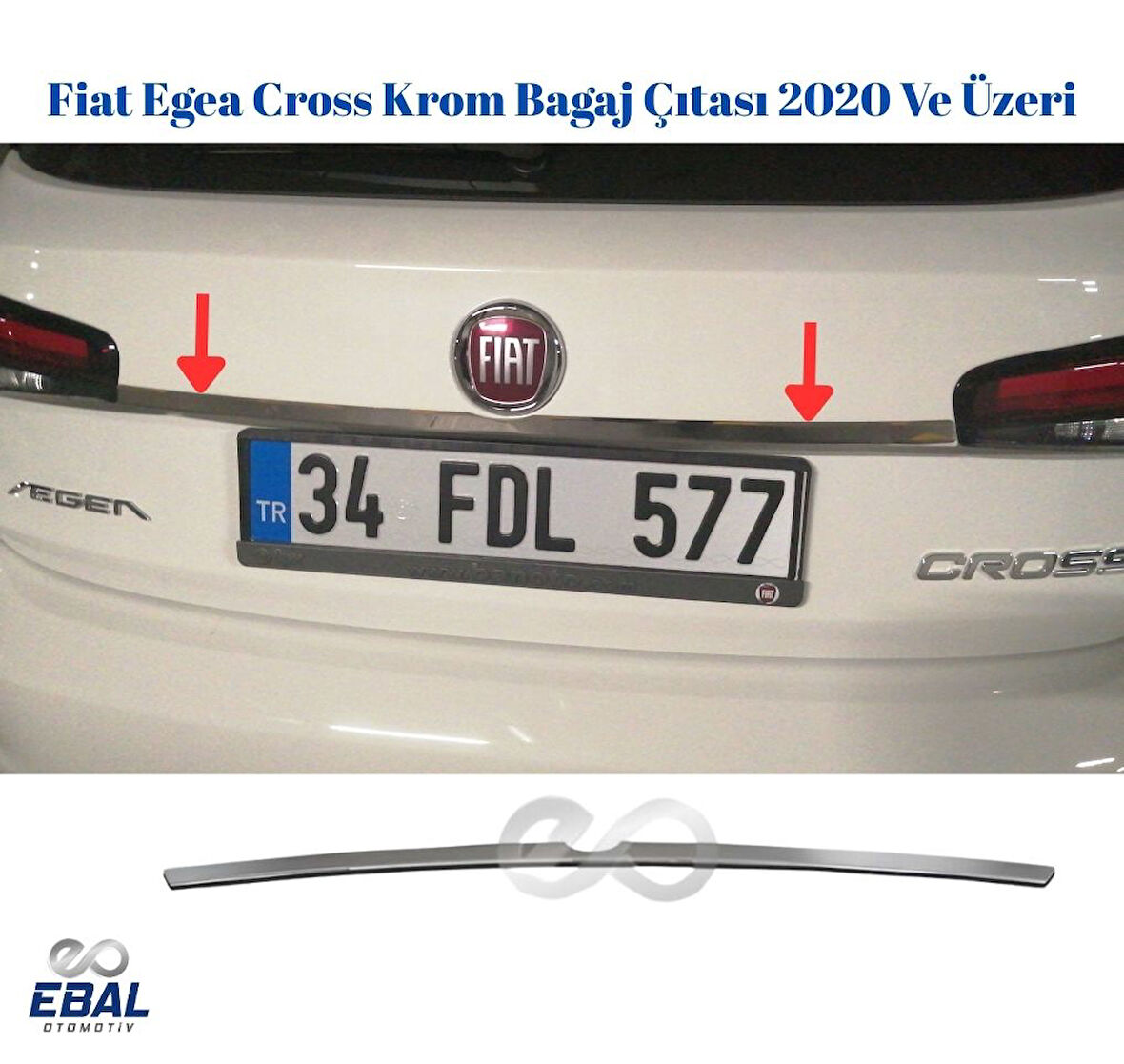 Fiat Egea Cross Krom Bagaj Çıtası 2020 Ve Üzeri Paslanmaz Çelik