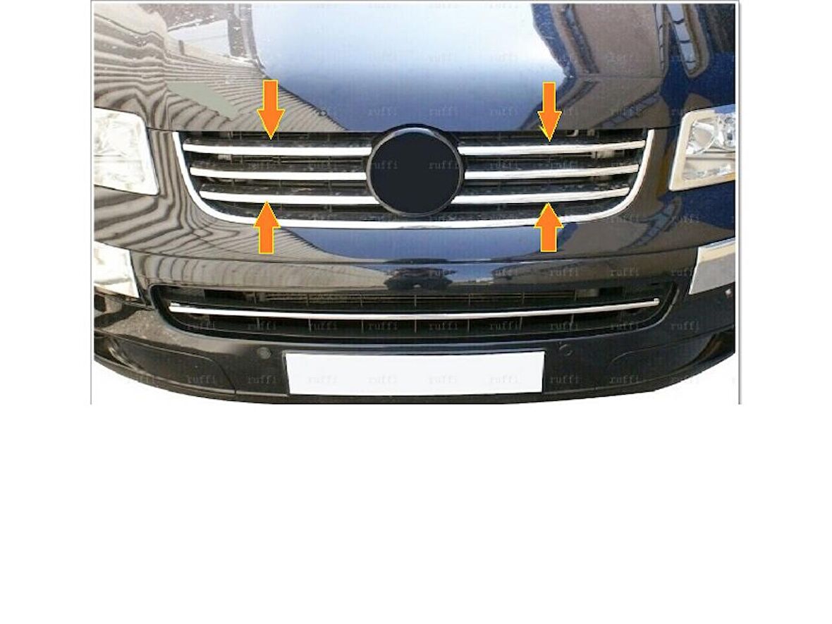 VW T5 Caravelle Krom Ön Panjur 6 prç. 2004-2010 P. Çelik