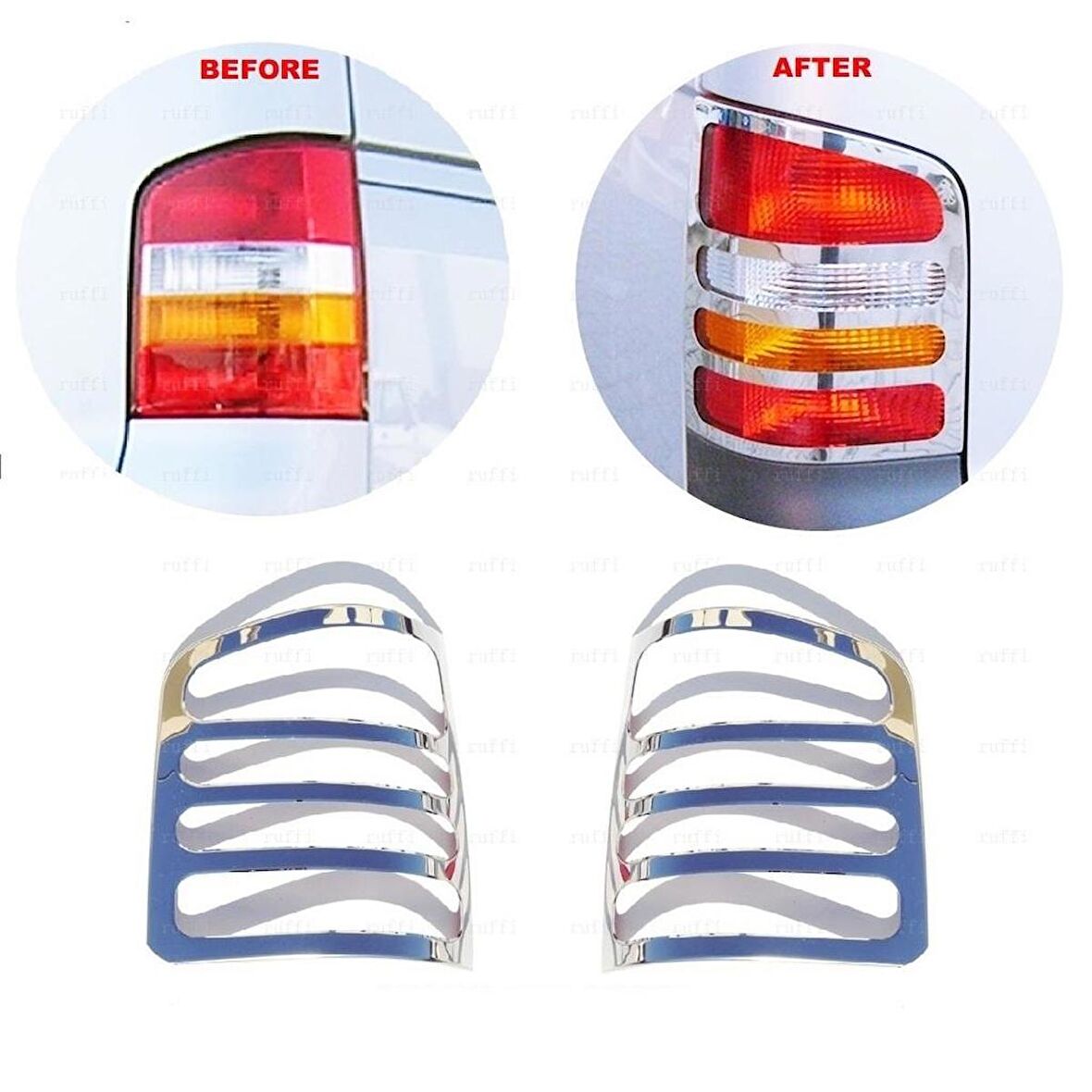 VW T5 Multivan Krom Stop Çerçevesi 2003-2010 Paslanmaz Çelik