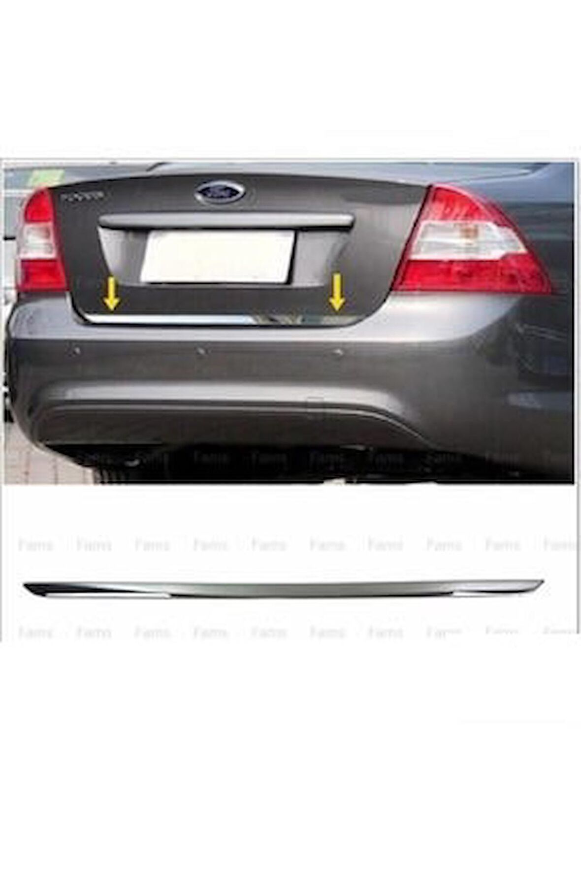 Ford Focus 2 Sedan Krom Arka Bagaj Alt Çıtası 2005-2011 P.Çelik