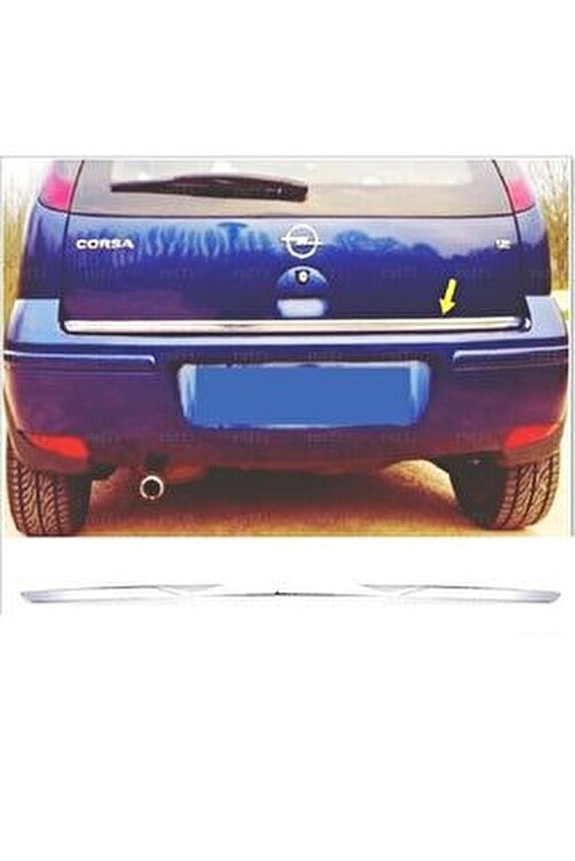 Opel Corsa C Krom Bagaj Alt Çıtası 2000-2007 Arası P.Çelik