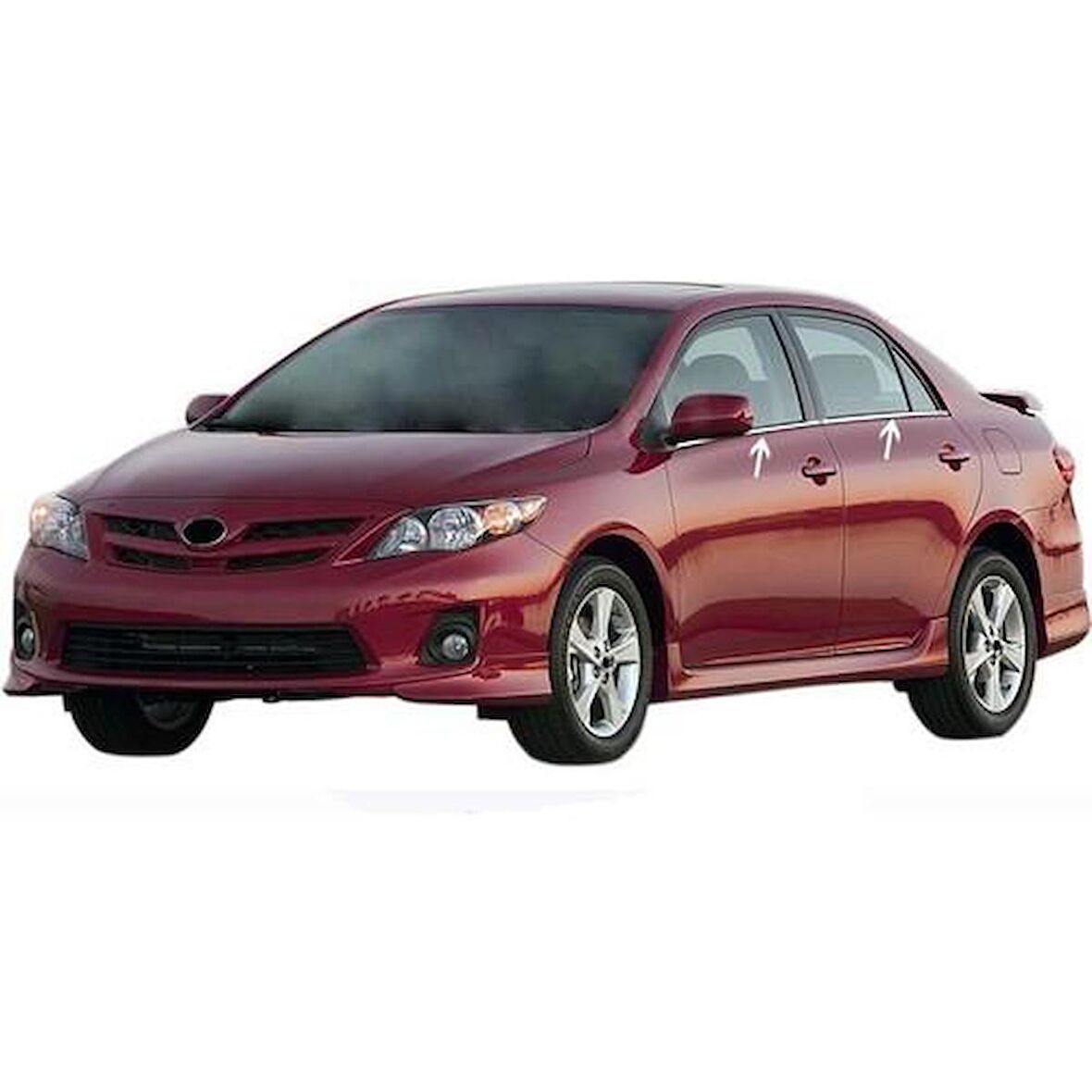Toyota Corolla Krom Cam Çıtası 4 Parça 2007-2013 Paslanmaz Çelik