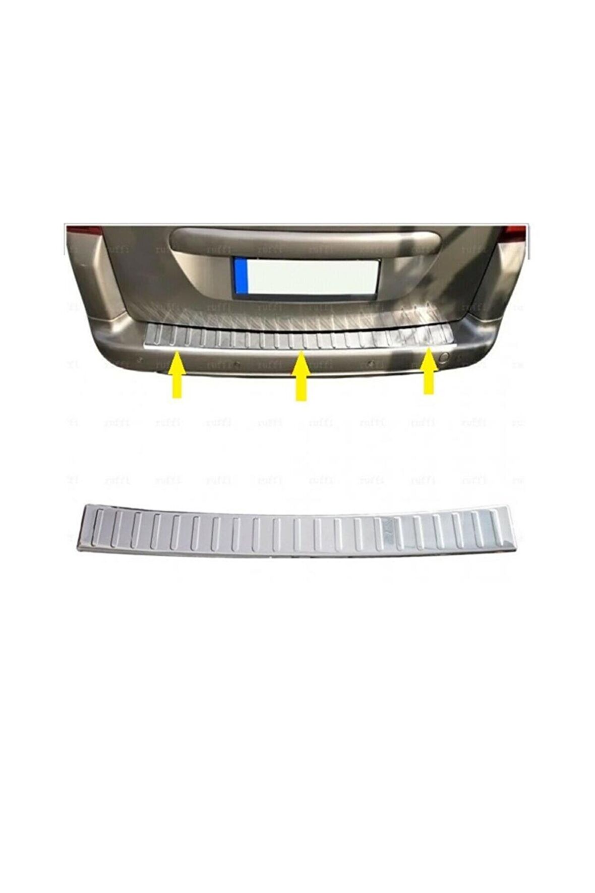Citroen Berlingo Krom Arka Tampon Üzeri Koruma 2008-2018 P.Çelik