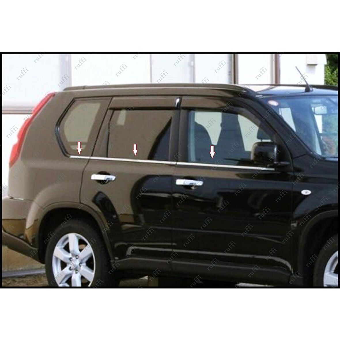 Nissan X-Trail Krom Cam Çıtası 6 prç. 2007-2014 Arası P.Çelik