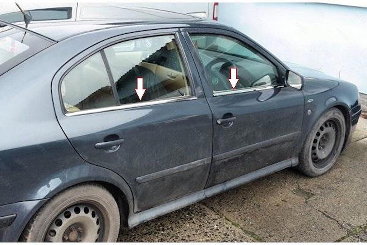 Skoda Octavia A4 Krom Cam Çıtası 4 prç. 1998-2004 P. Çelik