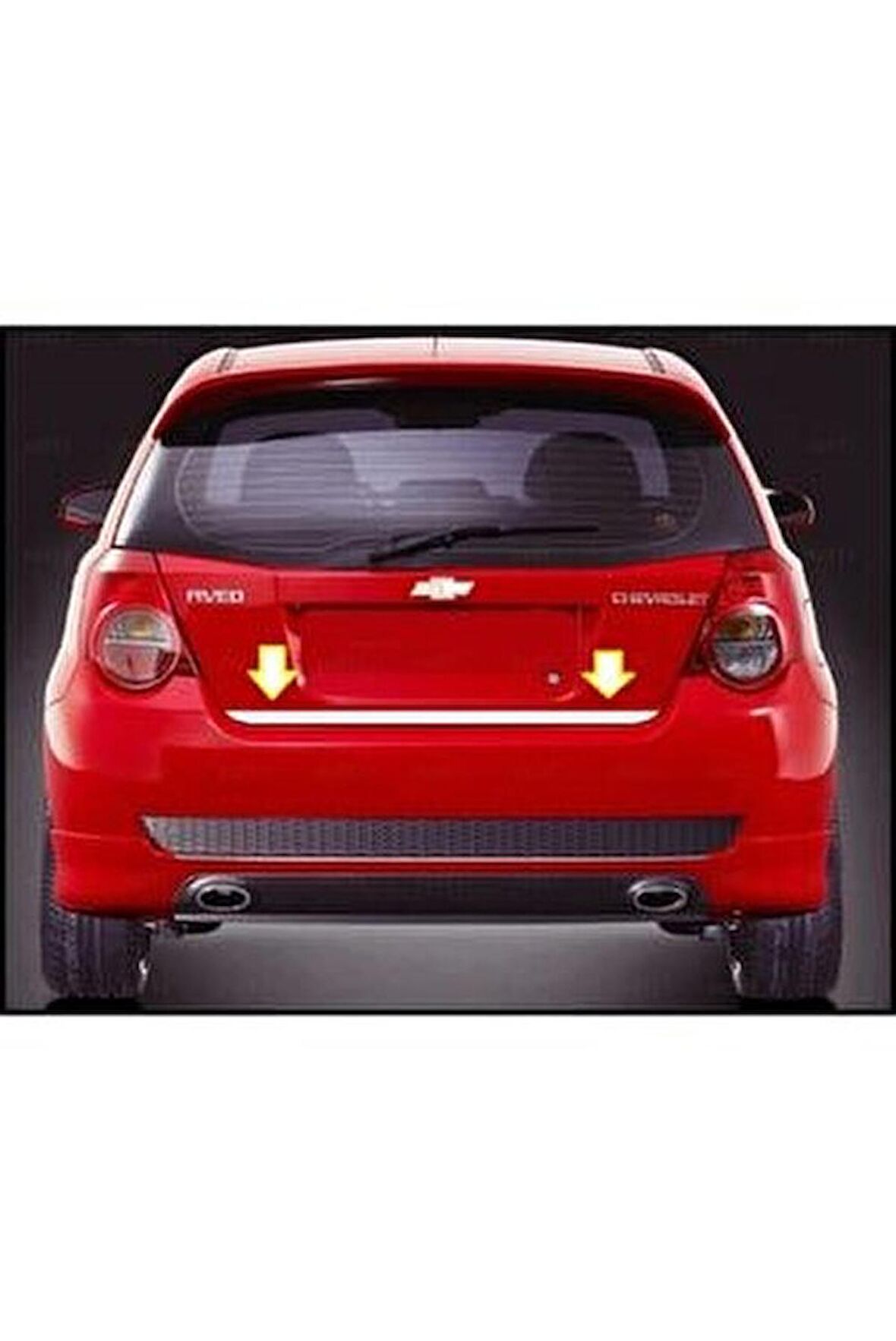 Chevrolet Aveo HB Krom Bagaj Alt Çıtası 2005-2011 Arası Paslanmaz Çelik
