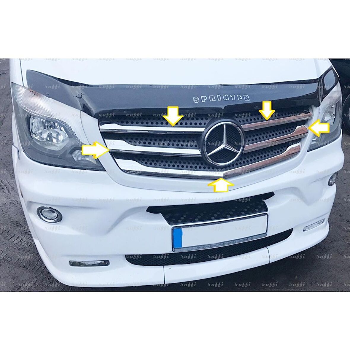 Mercedes Sprinter W906 Krom Ön Panjur 5 Prç. 2013-2018 P.çelik