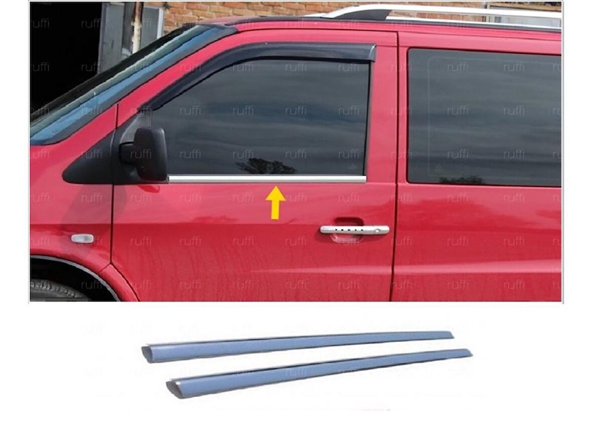 Mercedes Vito W638 Krom Cam Çıtası 2 prç. 1999-2004 P. Çelik