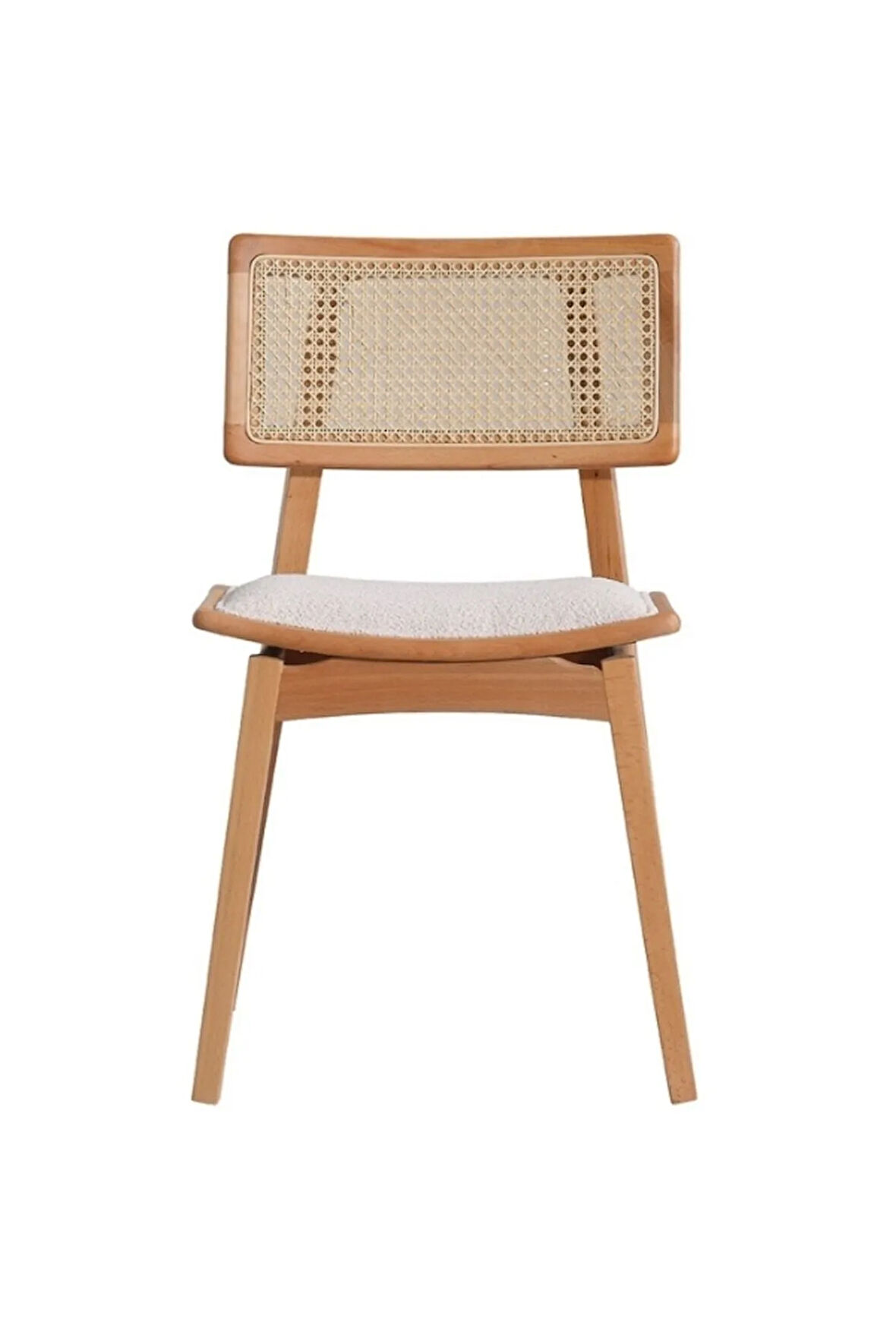 Gazzini Alegra Beyaz Kumaş Natural Ahşap Iskandinav Sandalye (1 ADET)