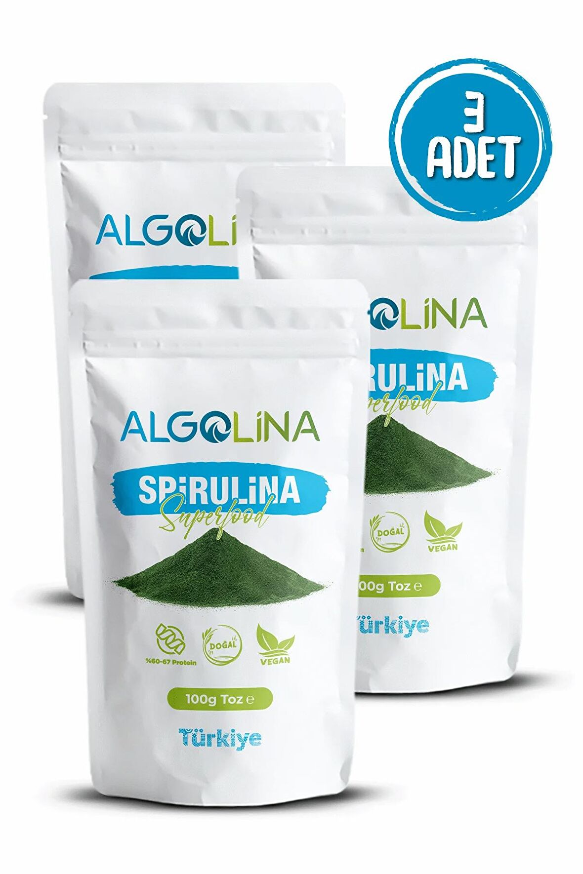 Spirulina Tozu 100 Gr (3 Adet) - Bitkisel Protein Kaynağı