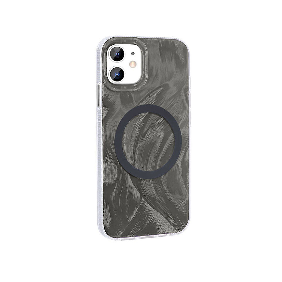 Apple Uyumlu iPhone 11 Kılıf M-safe Şarj Özellikli Fırça Boya Desenli  Palet Kapak