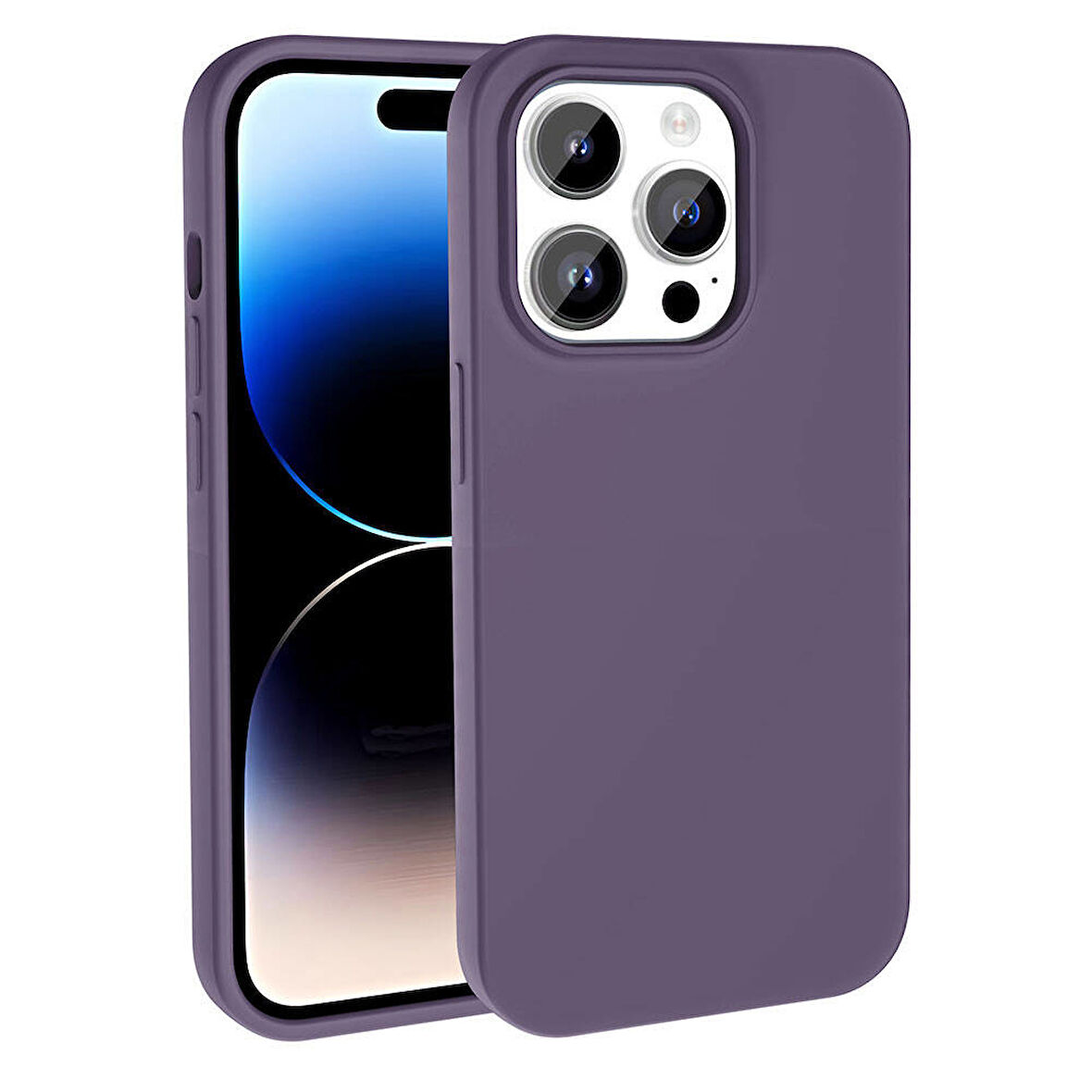 Apple iPhone 14 Pro Kılıf M-safe Şarj Özellikli Sıvı Teknolojili Silinebilir Sert  Kivi Kapak