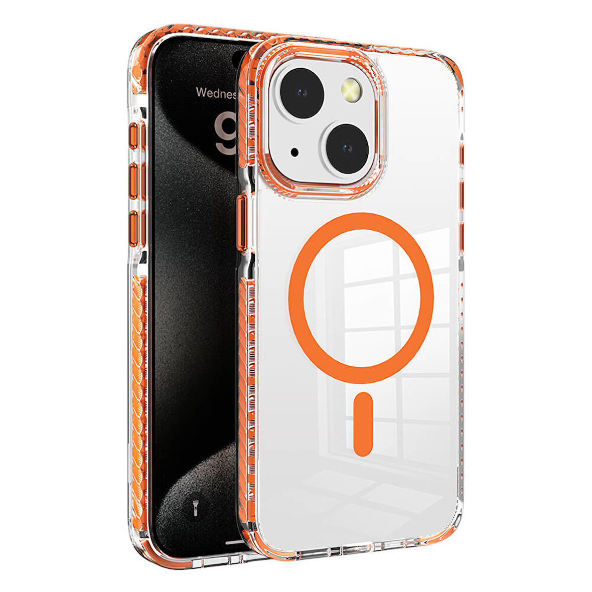 Apple iPhone 15 Kılıf M-safe Şarj Özellikli Airbagli Takılabilir Askı Aparatlı  Nana Kapak