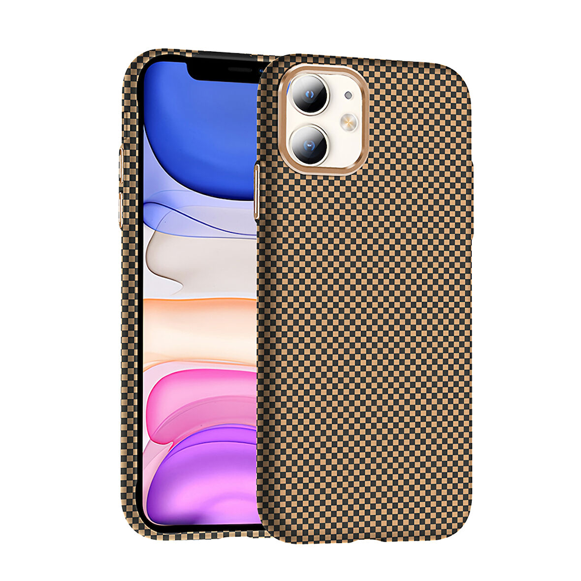 Apple Uyumlu iPhone 11 Kılıf M-safe Şarj Özellikli Karbon Fiber Görünümlü  Gros Kapak