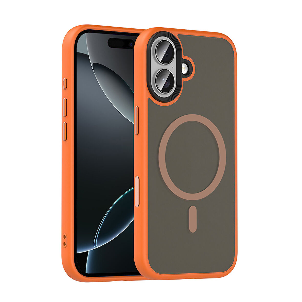 Apple Uyumlu iPhone 17 Kılıf Mat Arka Yüzey Wireless Şarj Özellikli  Flet M-safe Kapak