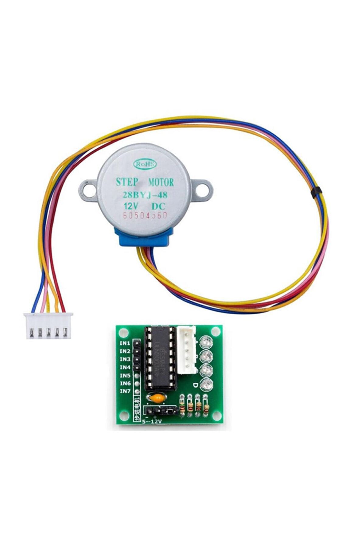 12v 28byj48 Step Motor + Uln2003a Sürücü Kartı