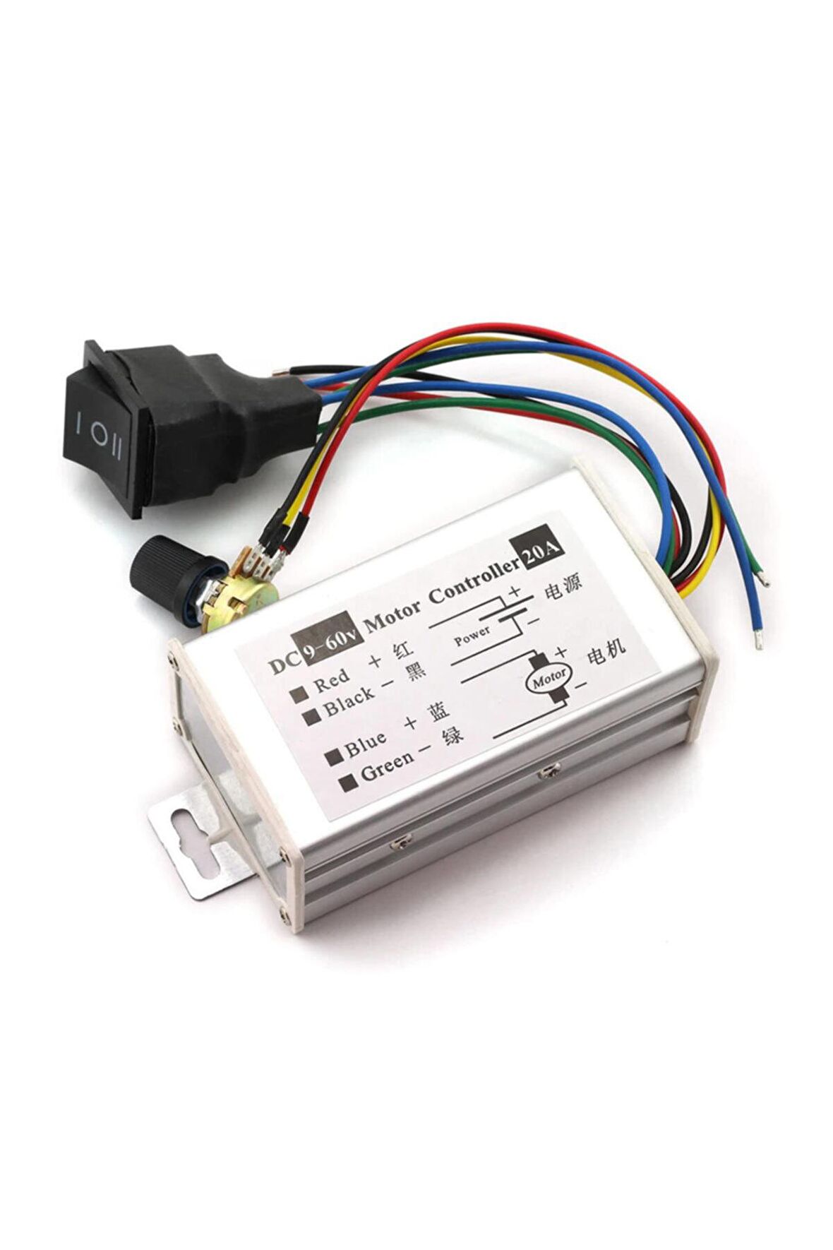 20a 60v Dc Motor Pwm Hız Kontrol Devresi %0~100 Ayarlanabilir Yön Kontrol Anahtarlı