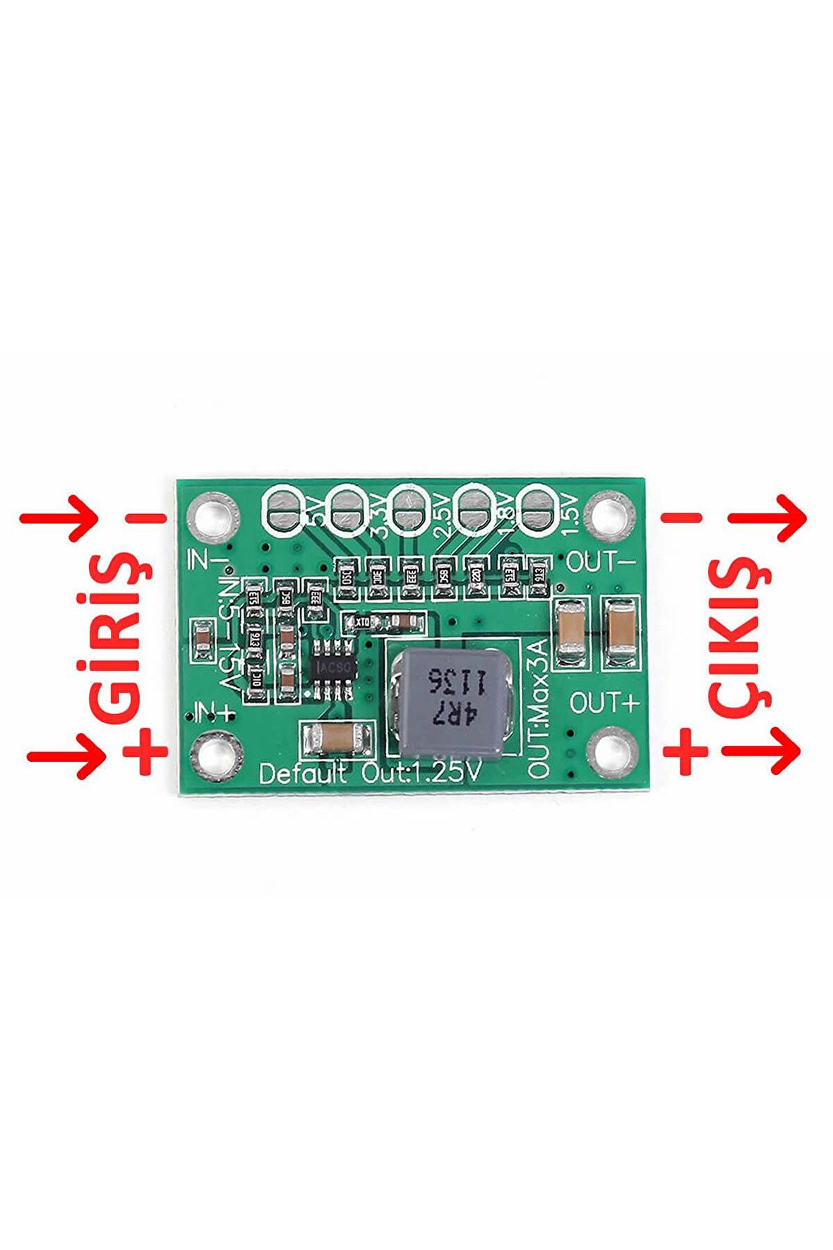 5-16v 3a Voltaj Düşürücü Modül Ca-1235 Dc Dc Çevirici Ayarlanabilir Güç Kaynağı Step Down Power Modu