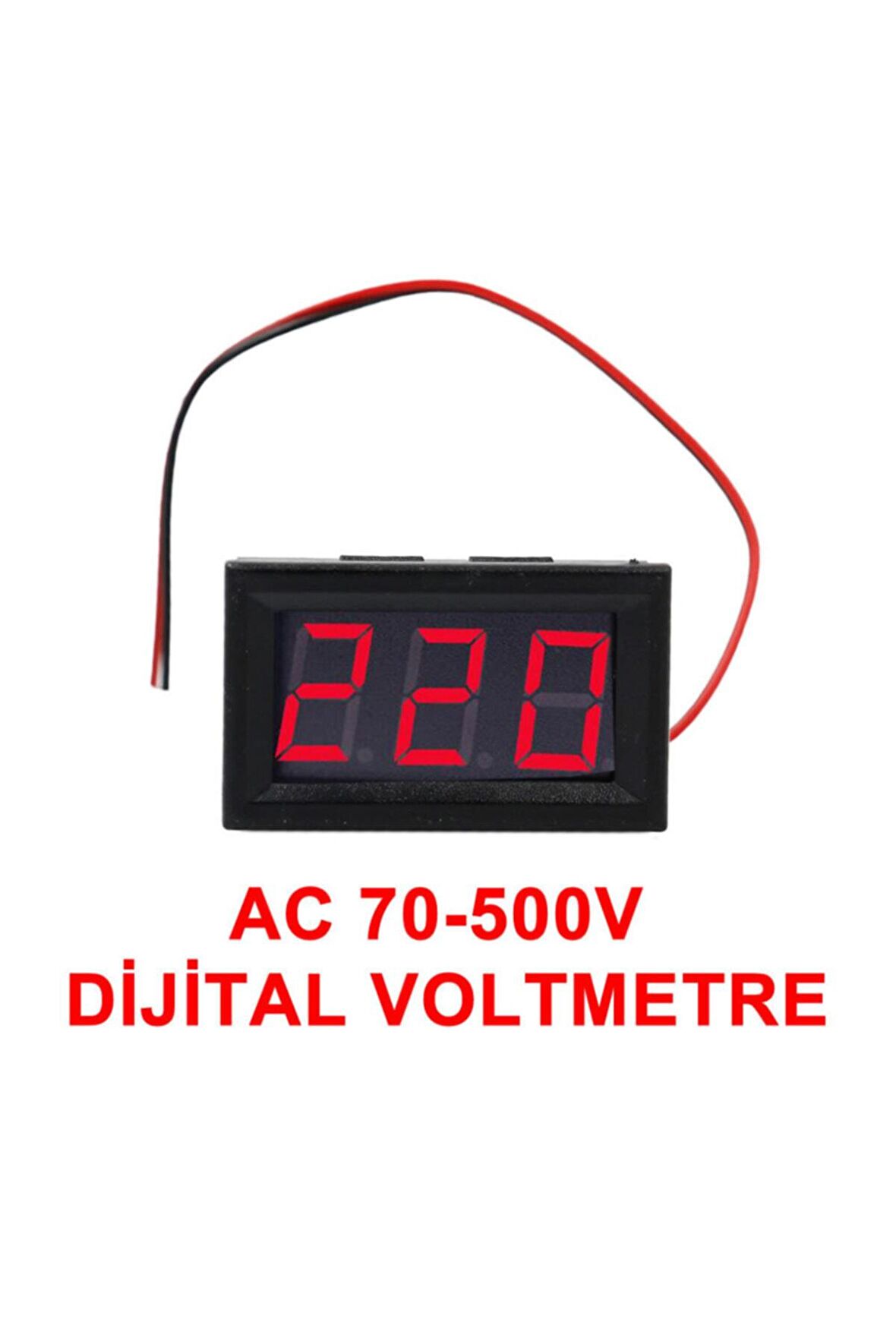 0.56' Ac 70-500v Dijital Kırmızı Voltmetre Iki Telli Panel Tip