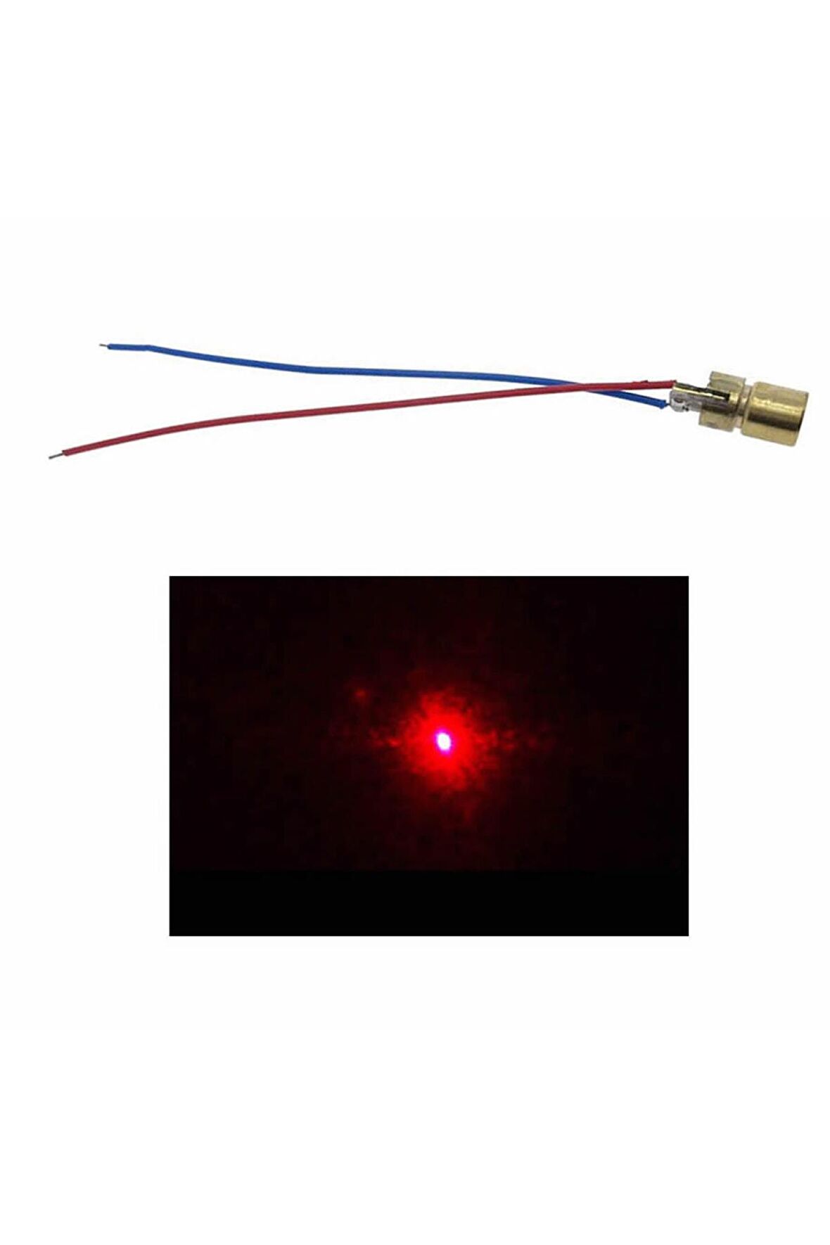 Kablolu Nokta Lazer Modül Metal Kafa 3v 5v 650nm Kırmızı