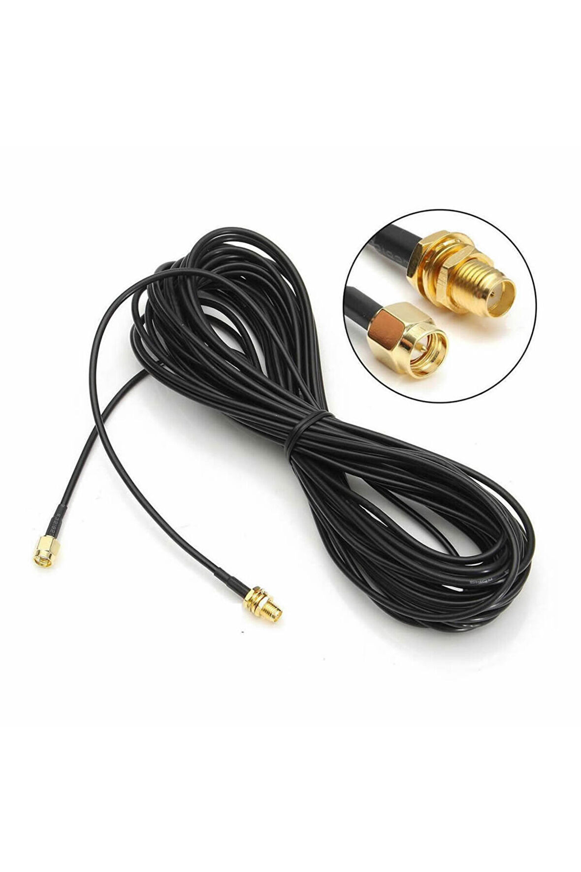 Rg174 Sma Erkek Dişi 5m Kabl0 50 Ohm Altın Kaplama Rf Uzatma Wifi 3g Koaksiyel Kablo