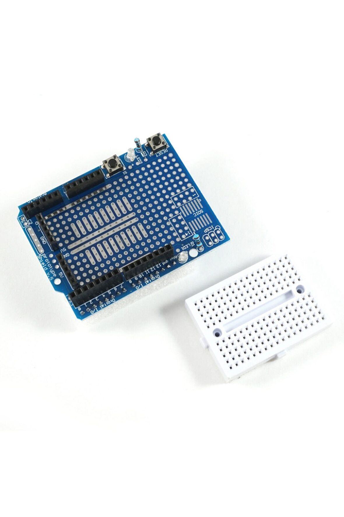 Arduino Uno R3 Proto Shield V5 + Breadboard