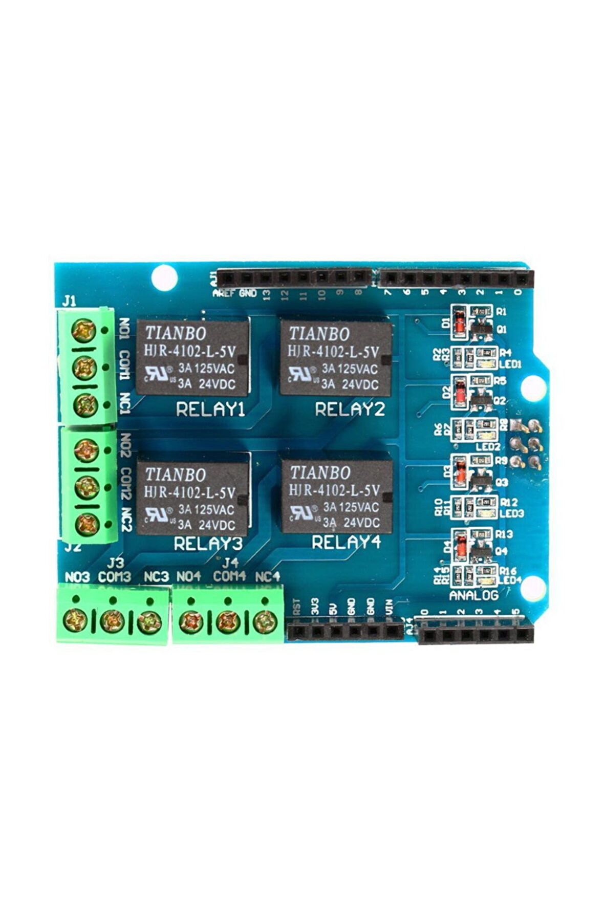 Arduino 4 Kanal Röle Shield Dc 24v 3a