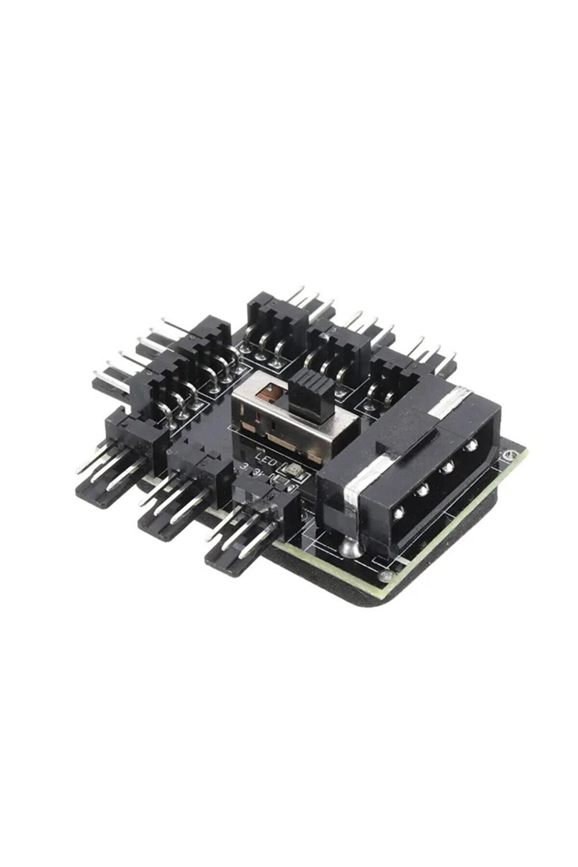 8 Port Fan Çoğaltıcı Hub Kartı Ide Güç Giriş Soketi Hız Kontrol