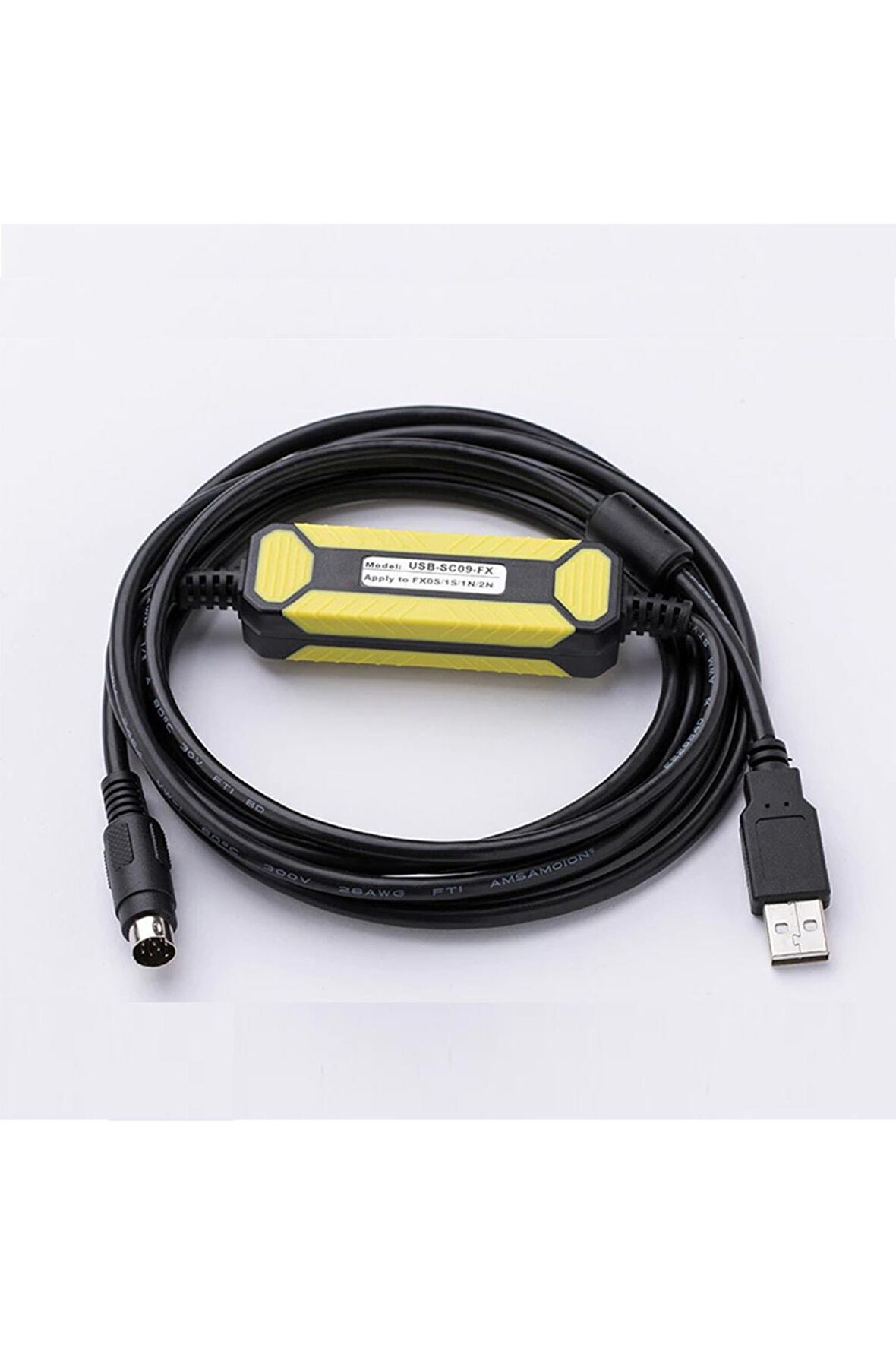 Usb-sc09-fx Plc Sarı Prog. Kablosu Usb Rs422 Mitsubishi Fx Seri