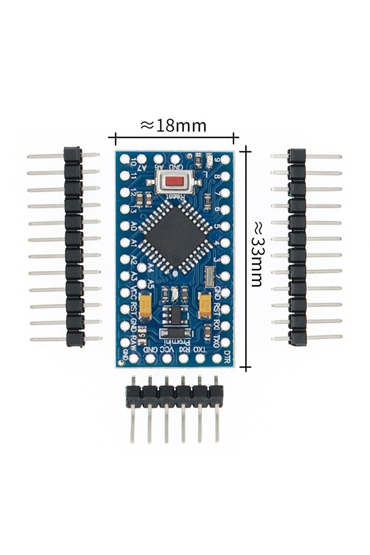 Arduino Pro Mini Atmega328a 5v 16mhz Açık Kaynak Kodlu Yazılım Geliştirme Kartı Microchip Eğitim Prg