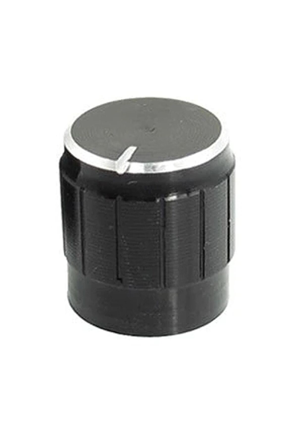 Alüminyum Pot Başlığı 6mm Tırtıklı Mil 6mm Siyah Metal Potansiyometre
