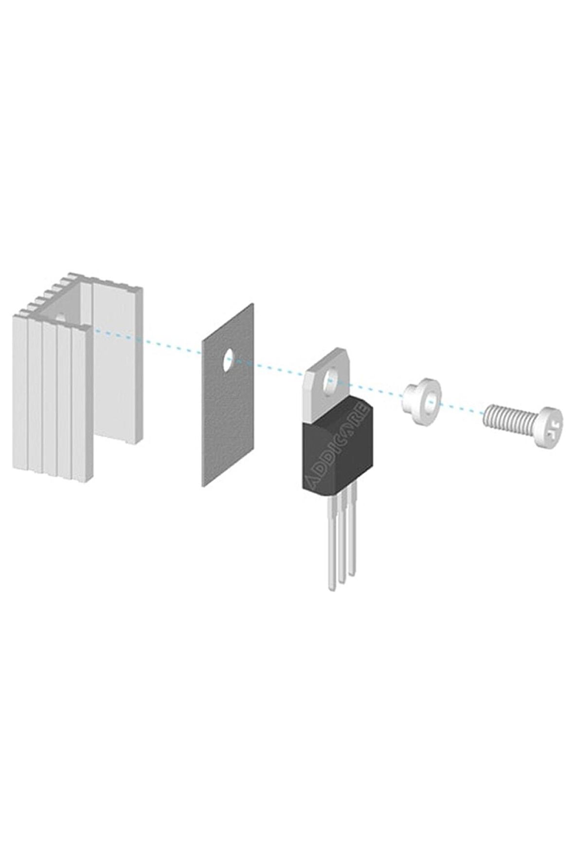 To220 Aluminyum Soğutucu Set Radyatör Entegre Transistör Mosfet