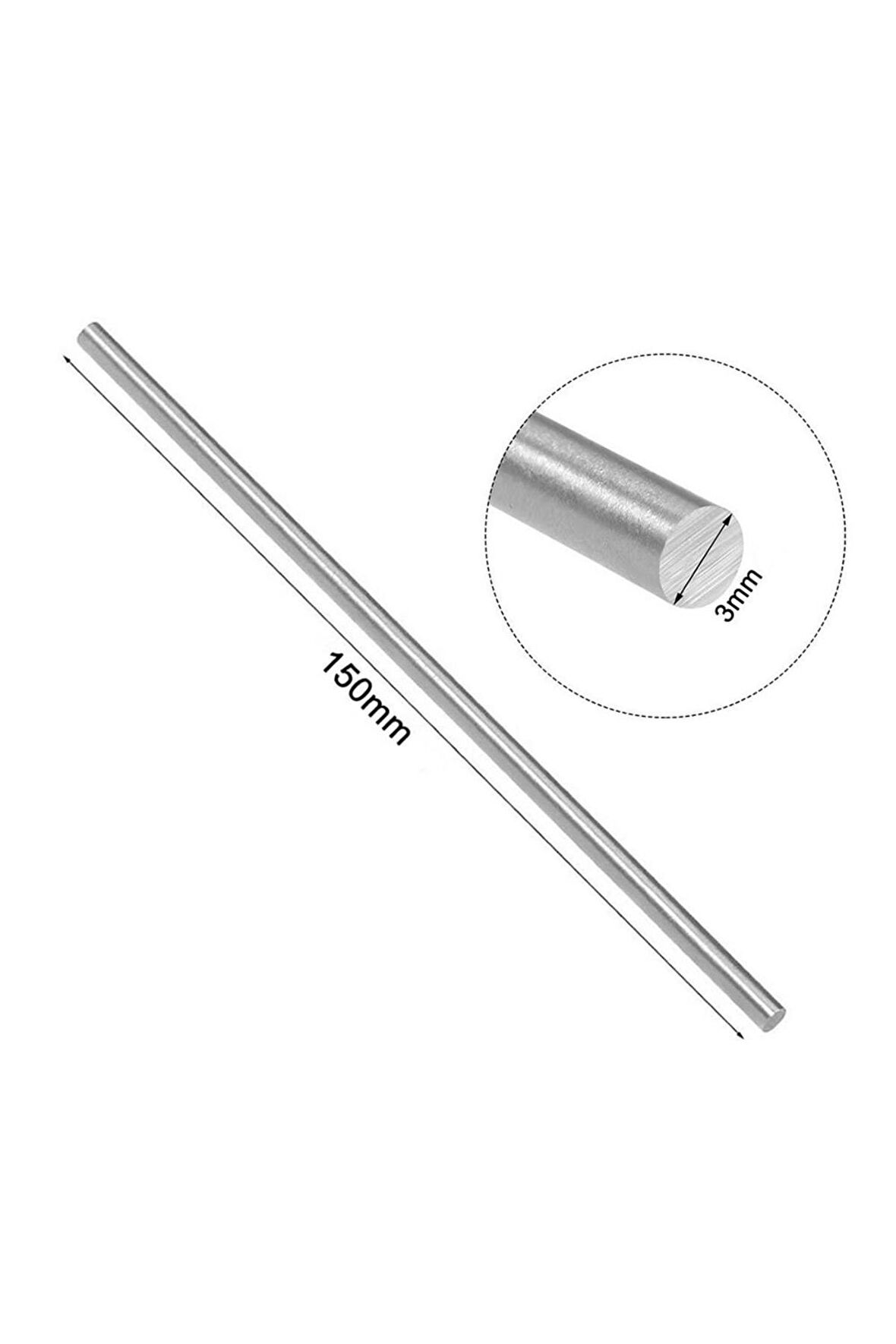 3mm X 150mm Metal Mil Çelik Çubuk Aks Oyuncak Rc Araba Robot (10 ADET)