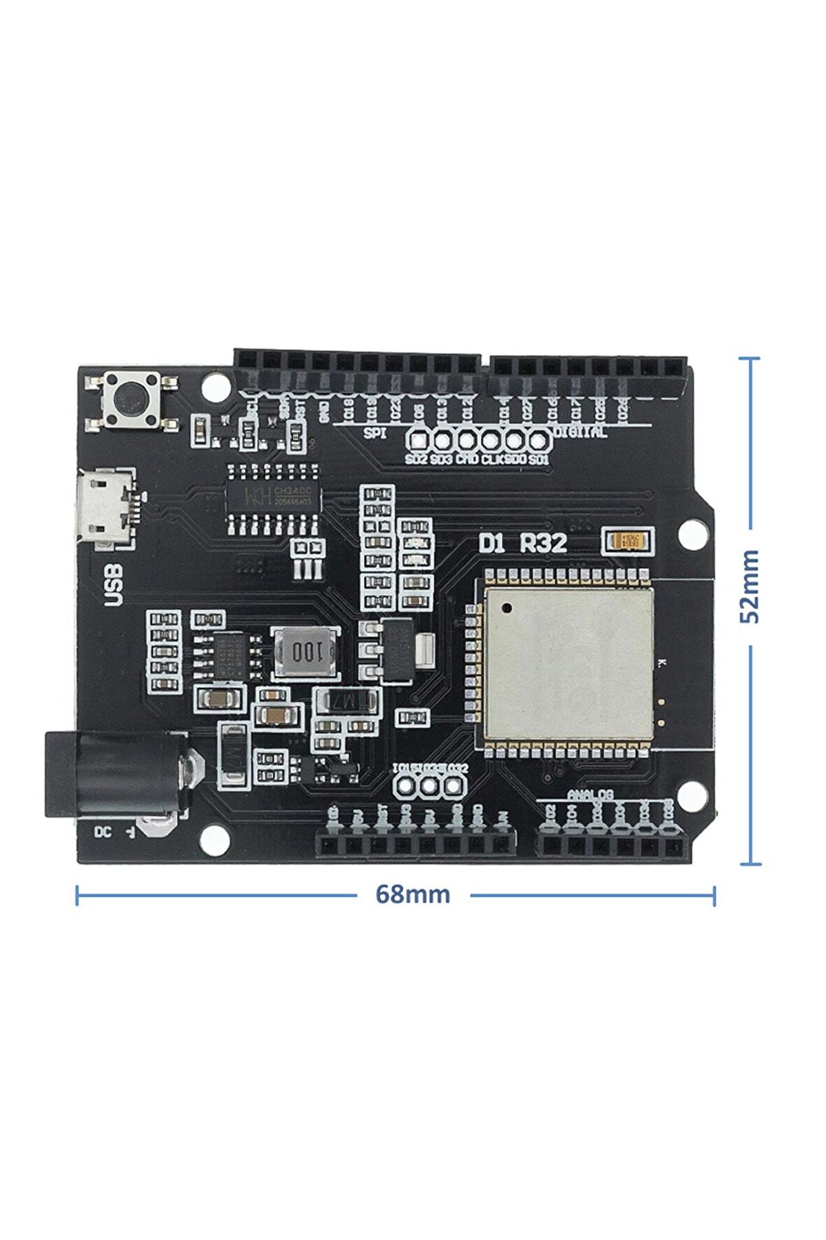 Esp32 Wifi Bluetooth R32 Kit Geliştirme Kartı Kablosuz Internet Haberleşme Iot Ch340