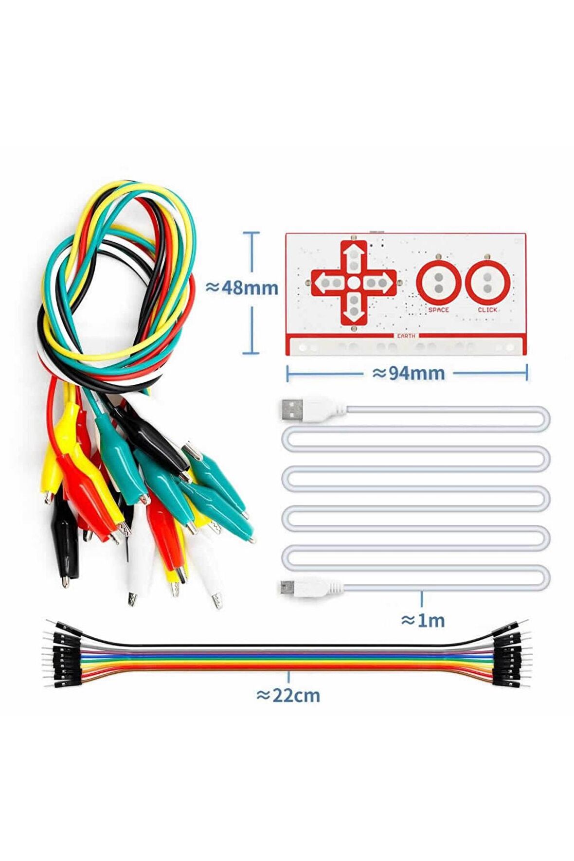 Arduino Atmega32u4 Geliştirme Kiti Buton Klavye Yön Algılayıcı Mini Usb Krokodil