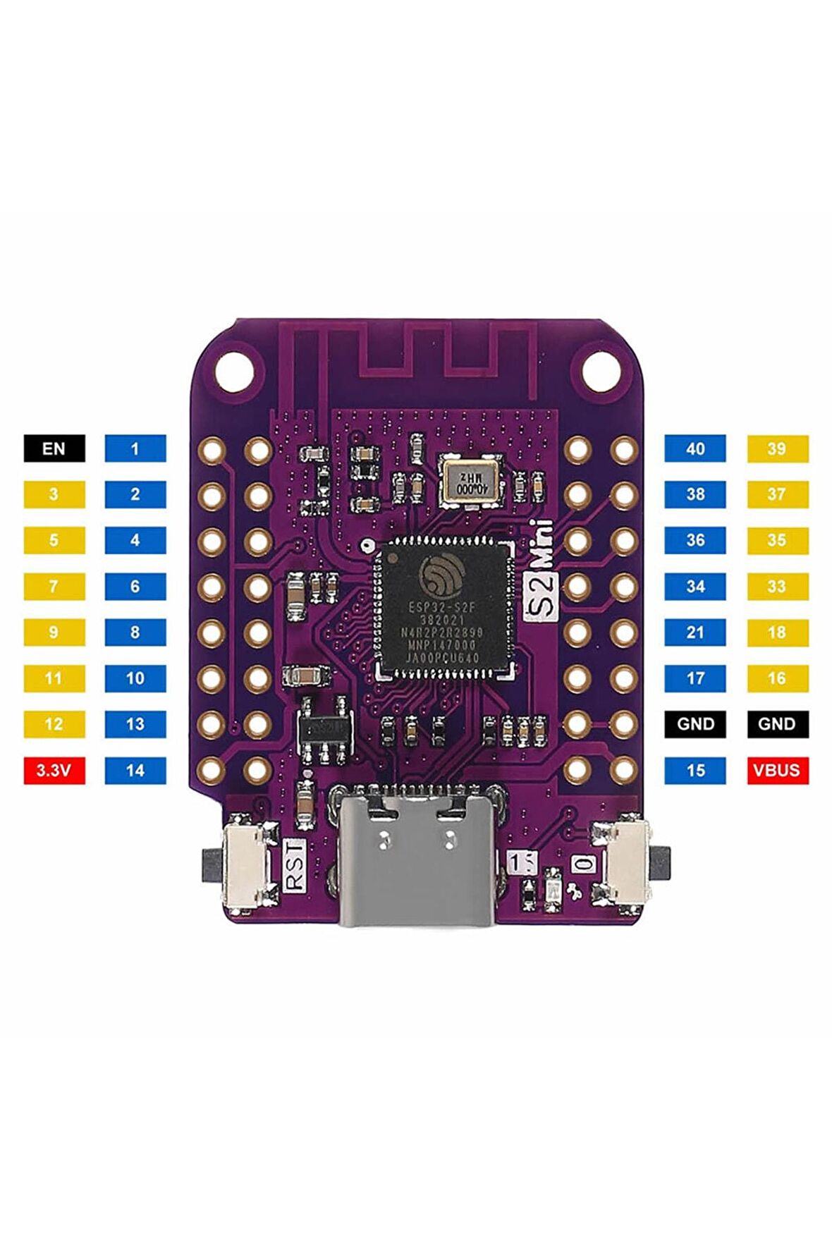 Esp32 S2 Mini Geliştirme Kartı Wifi Type-c 240mhz 4mb Flash 2mb Psram Micropython Wemos