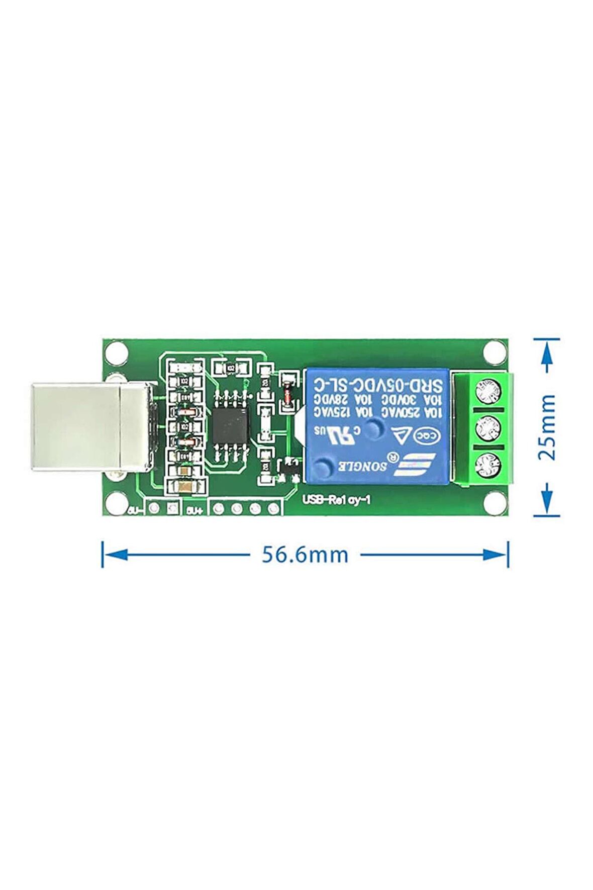 1 Kanal Usb Röle Kontrol Modülü Bilgisayardan Cihaz Açma Kapama Hid Usb