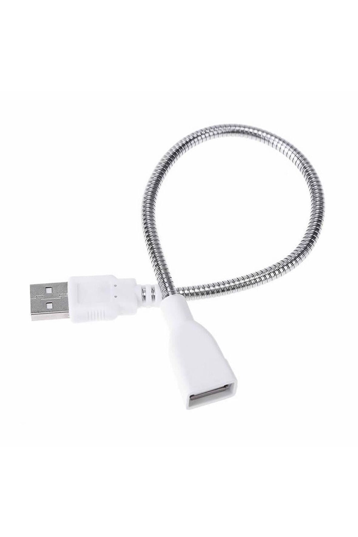 Metal Usb Type A Soketli Uzatma Kablosu Kıvrılabilir Hortum Kordon 25cm Masa Lambası Led