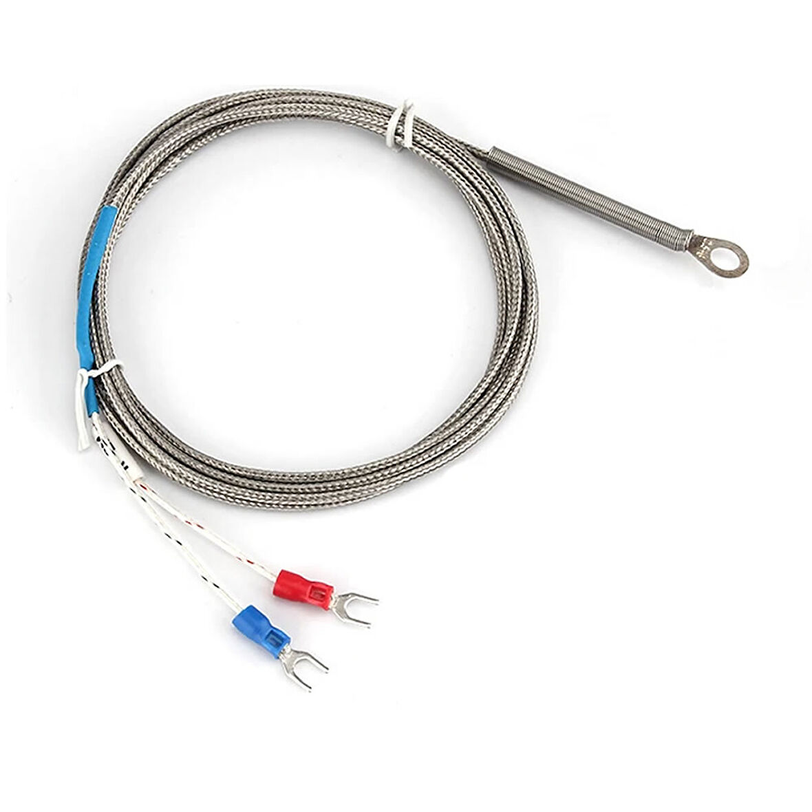 K Type Thermocouple 1 Metre Montaj Delikli Sıcaklık Isı Sensörü 0C/800C Paslanmaz Çelik Prob K Tip