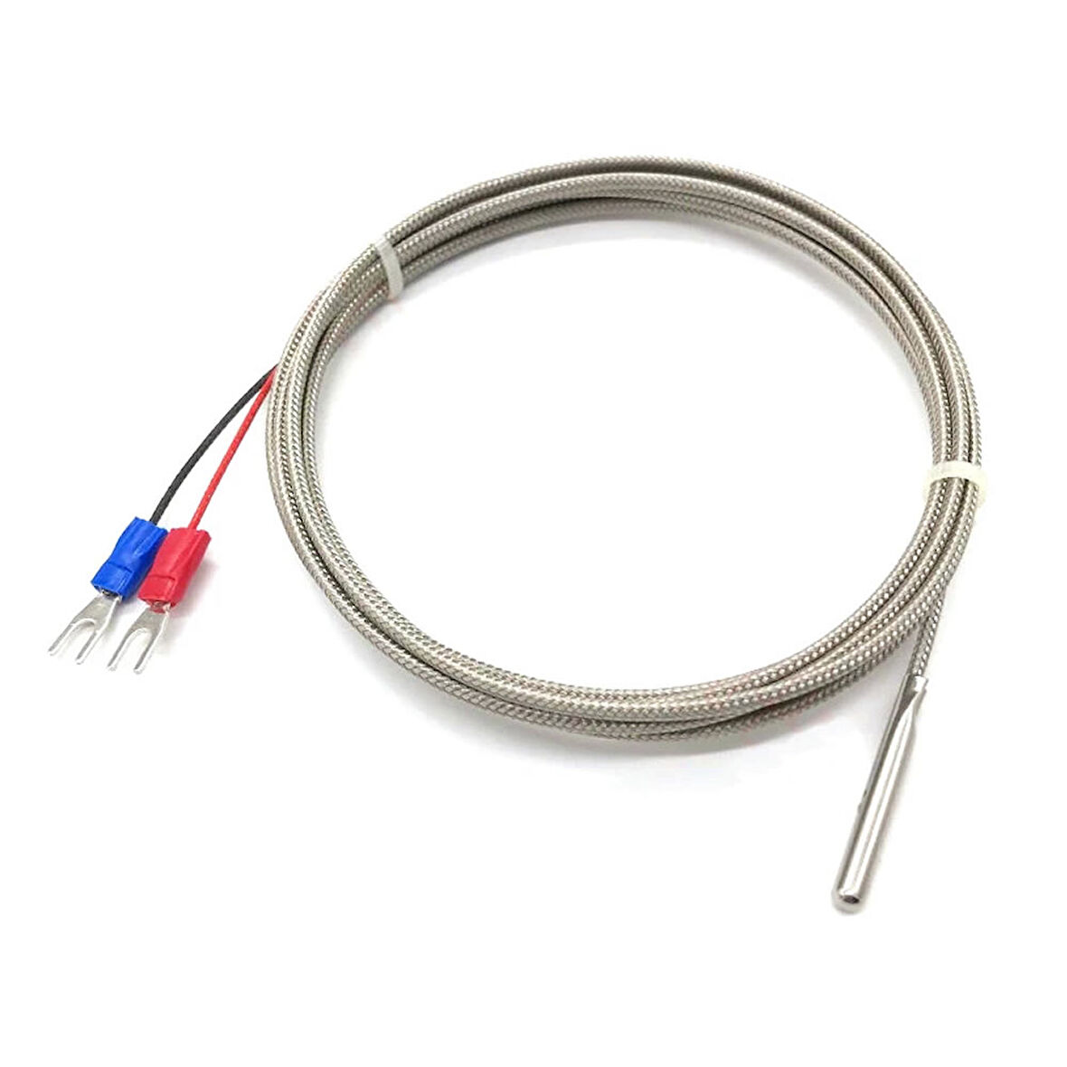 K Type Thermocouple 1 Metre Silindir Tip Başlık Sıcaklık Isı Sensörü 0C / 800C Paslanmaz Çelik Prob