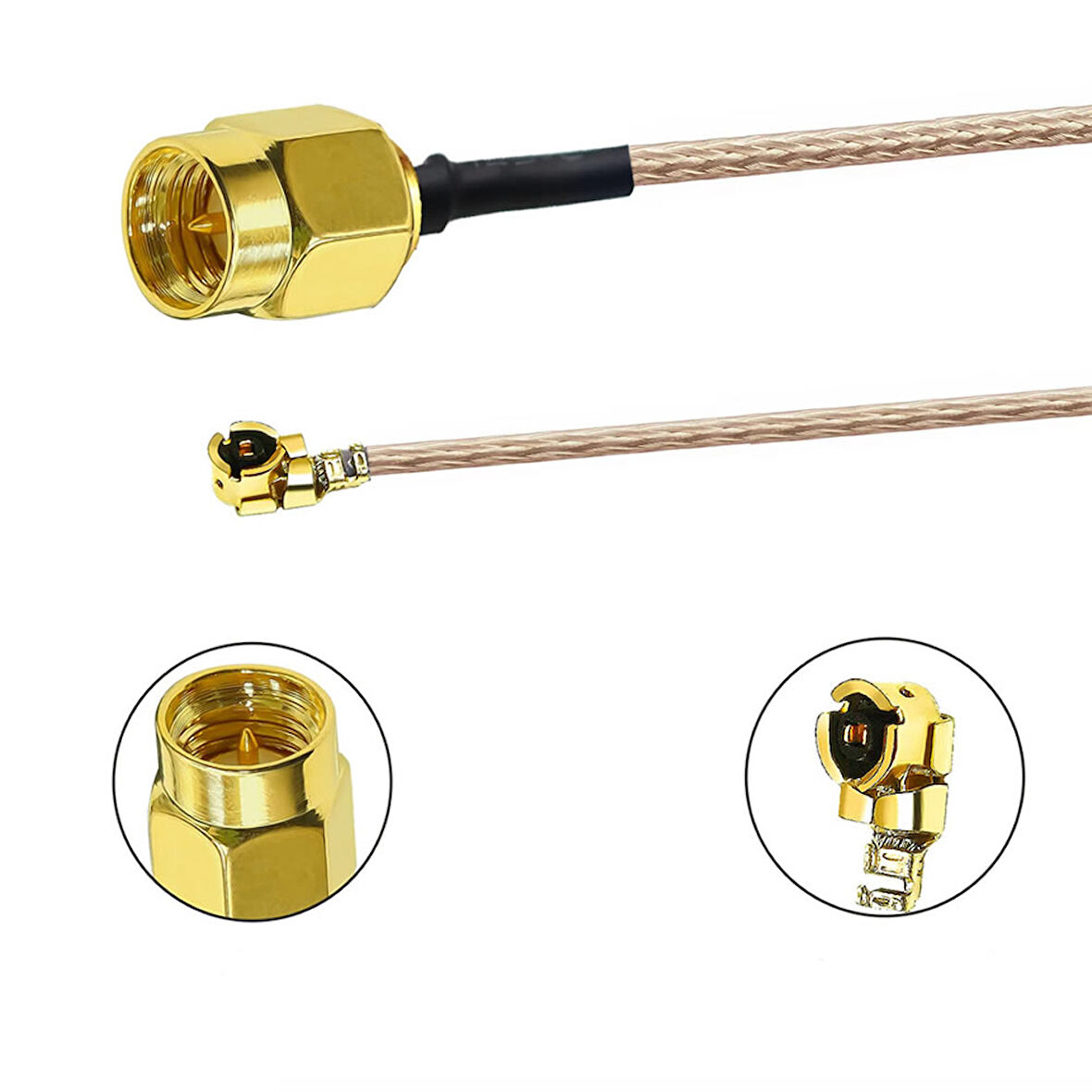 15cm Sma Erkek Ipex1 Mhf1 RF Bağlantı Kablosu Altın Kaplama Soket Konnektör Koaksiyel Kabl UFL U.FL