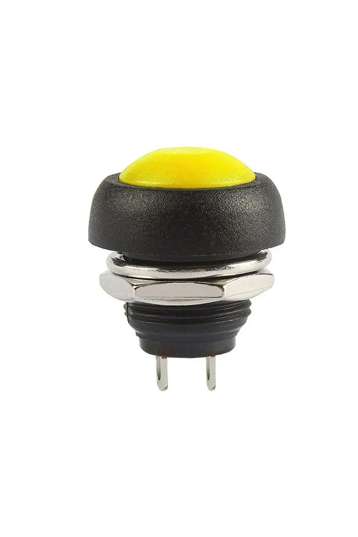 12mm PBS-33B 2 Pin Push Buton Sarı ON OFF 1A 250V Mini Yuvarlak Su Geçirmez Anahtar Momentary Switc